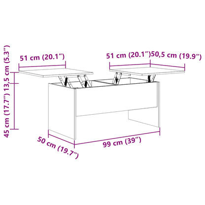 Couchtisch Sonoma-Eiche 102x50,5x46,5 cm Holzwerkstoff