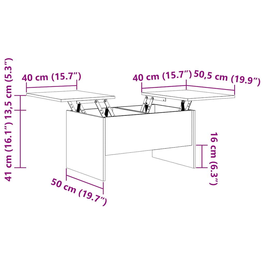 Couchtisch Sonoma-Eiche 80x50x42,5 cm Holzwerkstoff