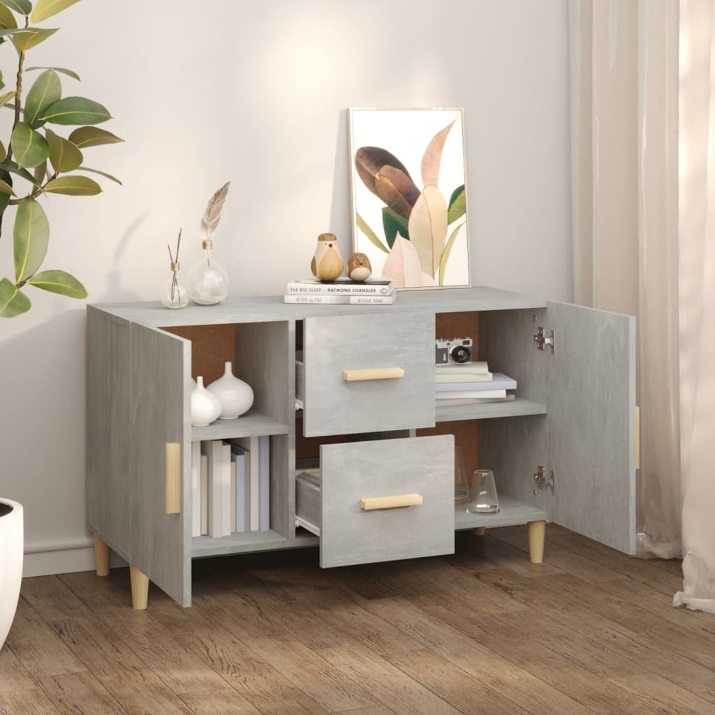 Sideboard Betongrau 100x36x60 cm Holzwerkstoff