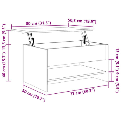 Couchtisch Grau Sonoma 80x50x40 cm Holzwerkstoff