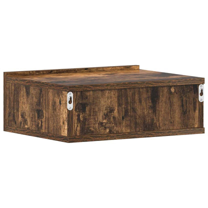 Hängender Nachttisch 2Stk Räuchereiche 40x30x15cm Holzwerkstoff