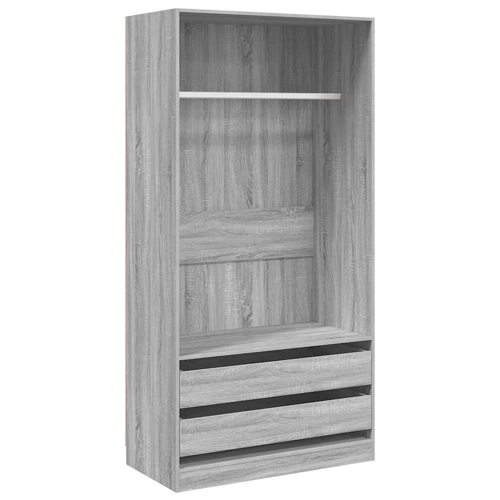 Kleiderschrank Grau Sonoma 100x50x200 cm Holzwerkstoff