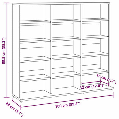 CD-Regal Grau Sonoma 100x23x89,5 cm Holzwerkstoff