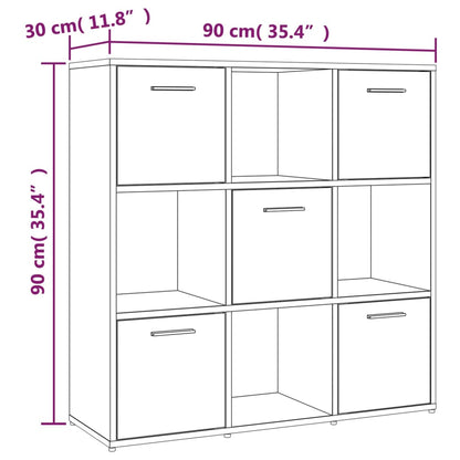 Bücherregal Räuchereiche 90x30x90 cm Holzwerkstoff