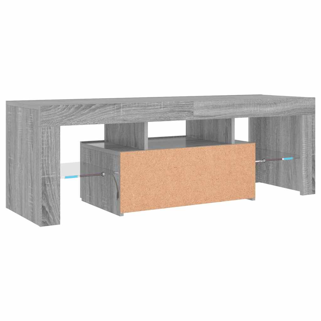 TV-Schrank mit LED-Leuchten Grau Sonoma 120x35x40 cm