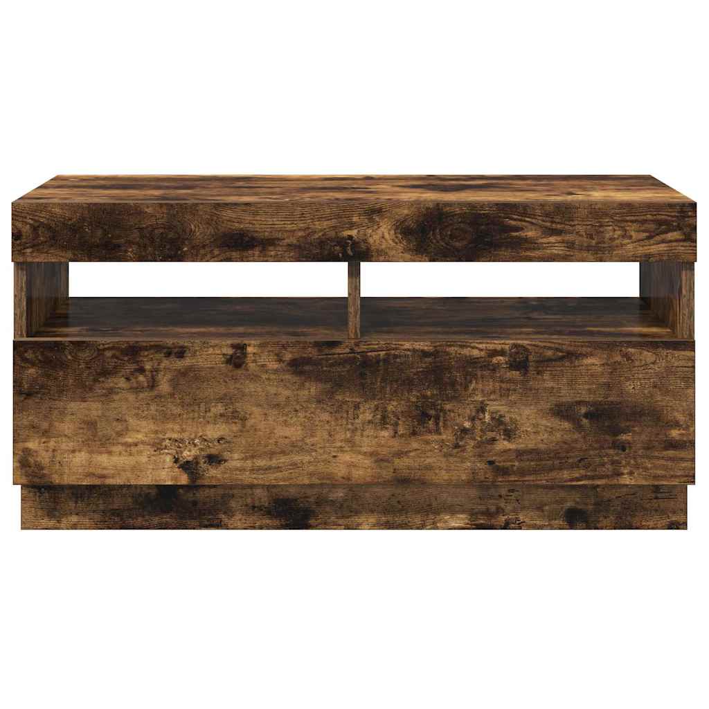 TV-Schrank mit LED-Leuchten Räuchereiche 80x35x40 cm