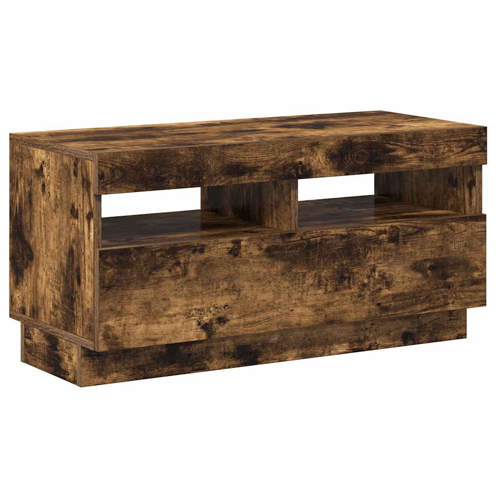 TV-Schrank mit LED-Leuchten Räuchereiche 80x35x40 cm