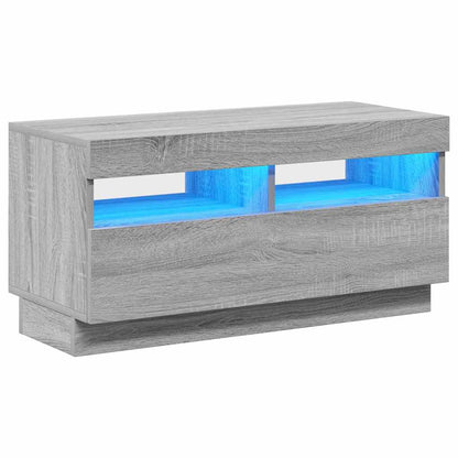 TV-Schrank mit LED-Leuchten Grau Sonoma 80x35x40 cm