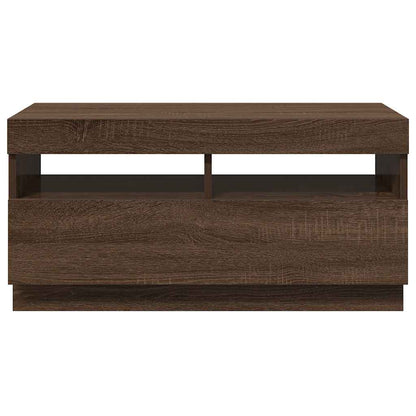 TV-Schrank mit LED-Leuchten Braun Eichen-Optik 80x35x40 cm