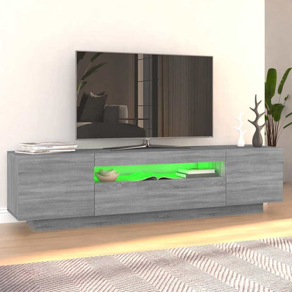 TV-Schrank mit LED-Leuchten Grau Sonoma 160x35x40 cm