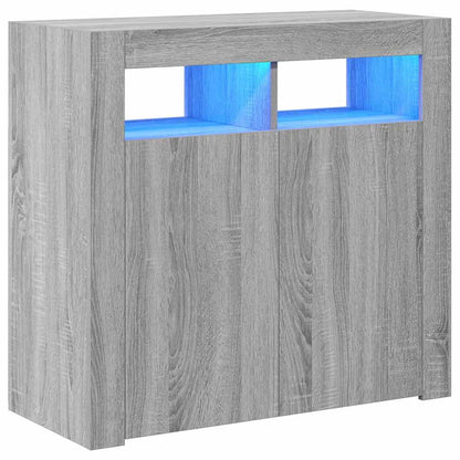 Sideboard mit LED-Beleuchtung Grau Sonoma 80x35x75 cm