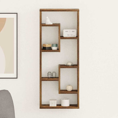 Wandregal Räuchereiche 36x16x90 cm Holzwerkstoff