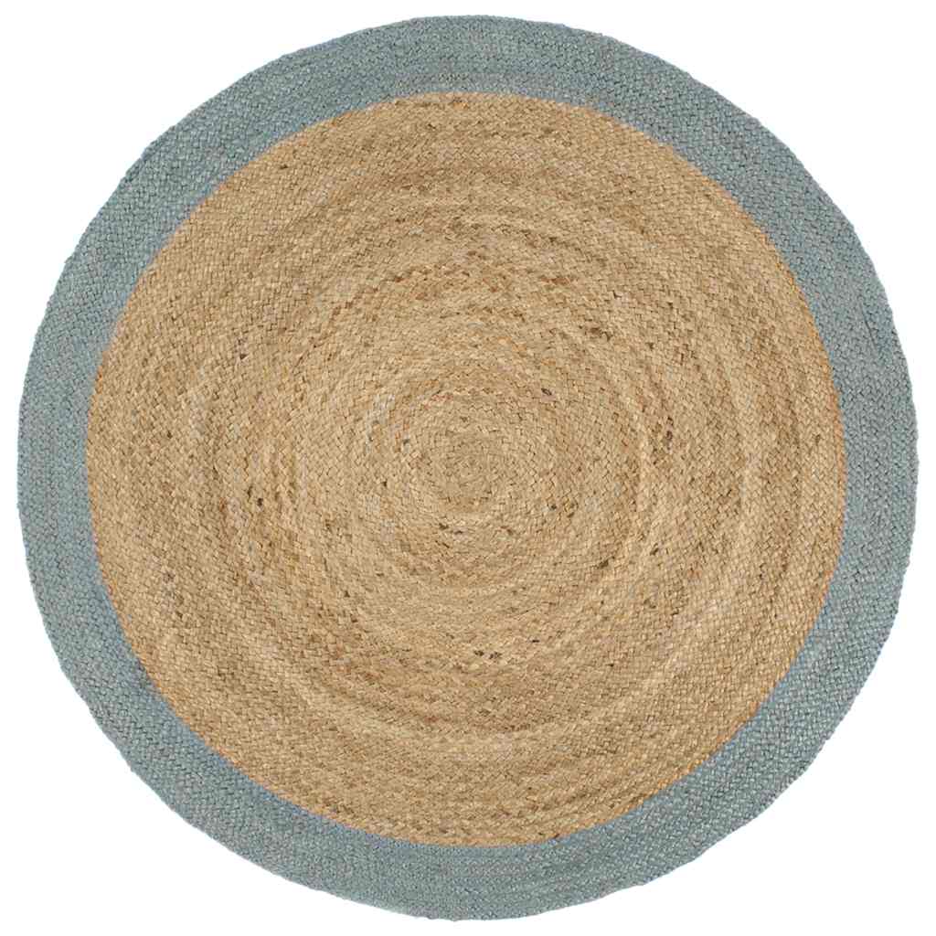 Teppich Handgefertigt Jute mit Olivgrünem Rand 240 cm