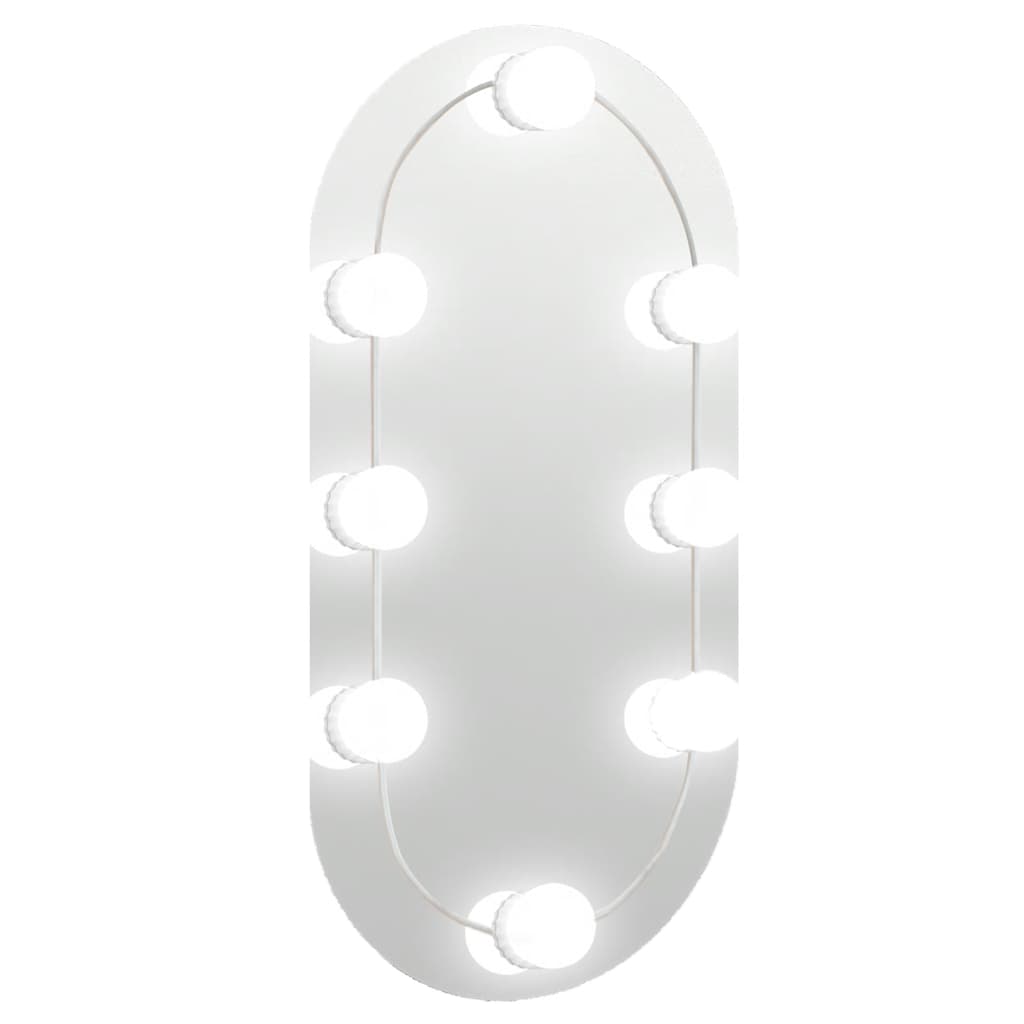Spiegel mit LED-Leuchten 40x20 cm Glas Oval
