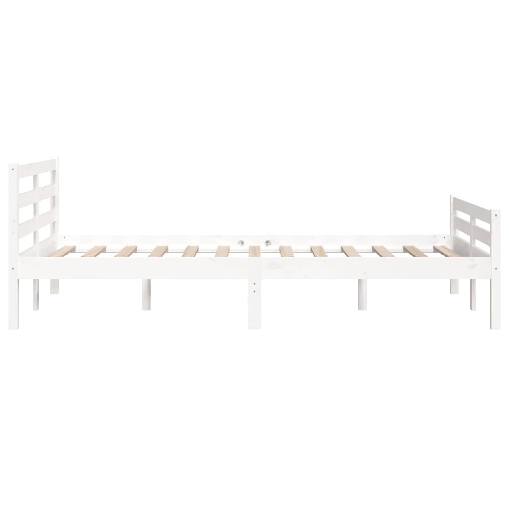 Massivholzbett Weiß 150x200 cm