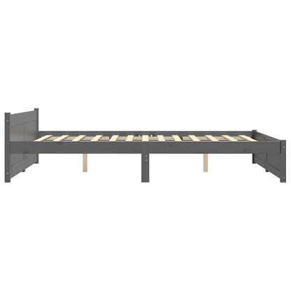 Massivholzbett Grau 135x190 cm