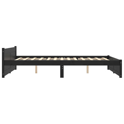 Massivholzbett Schwarz 140x190 cm