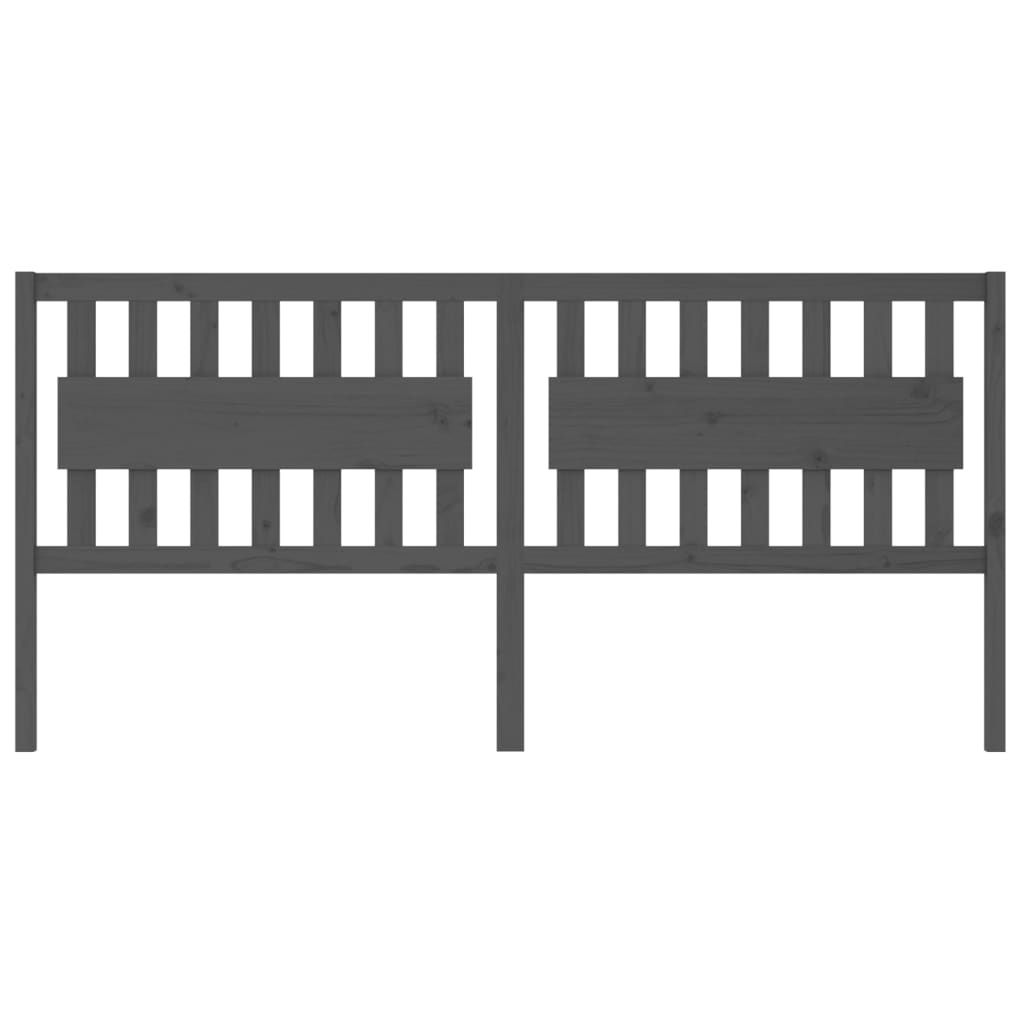 Kopfteil Grau 205,5x4x100 cm Massivholz Kiefer