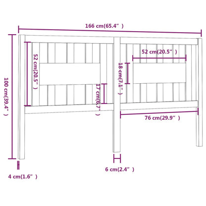 Kopfteil 166x4x100 cm Massivholz Kiefer
