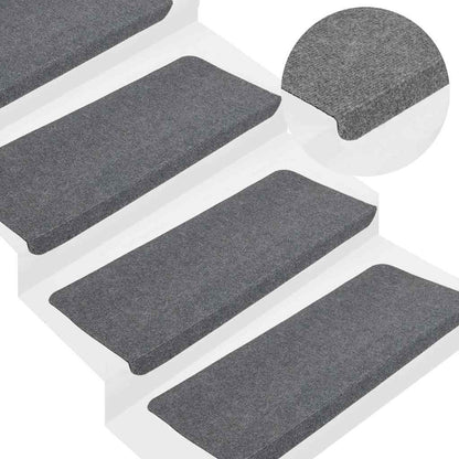Stufenmatten Selbstklebend 15 Stk. 65x24,5x3,5 cm Grau