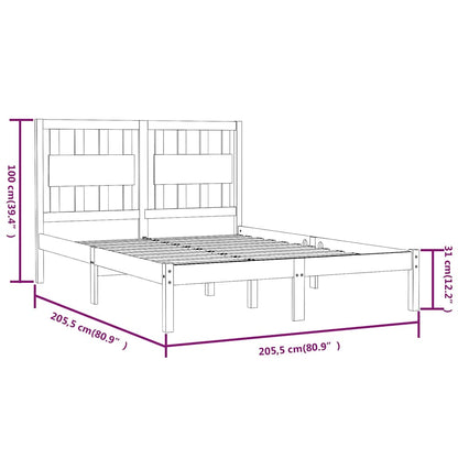 Massivholzbett Schwarz Kiefer 200x200 cm