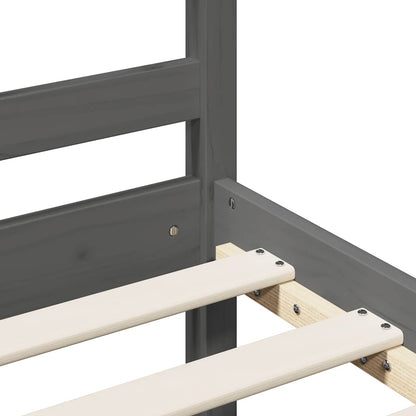 Massivholzbett Grau 200x200 cm