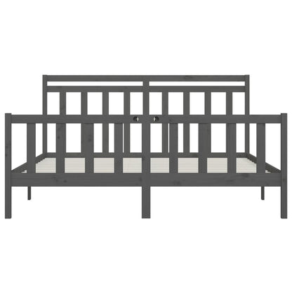 Massivholzbett Grau Kiefer 200x200 cm