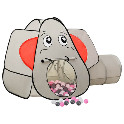 Spielzelt in Elefanten-Form mit 250 Bällen Grau 174x86x101 cm