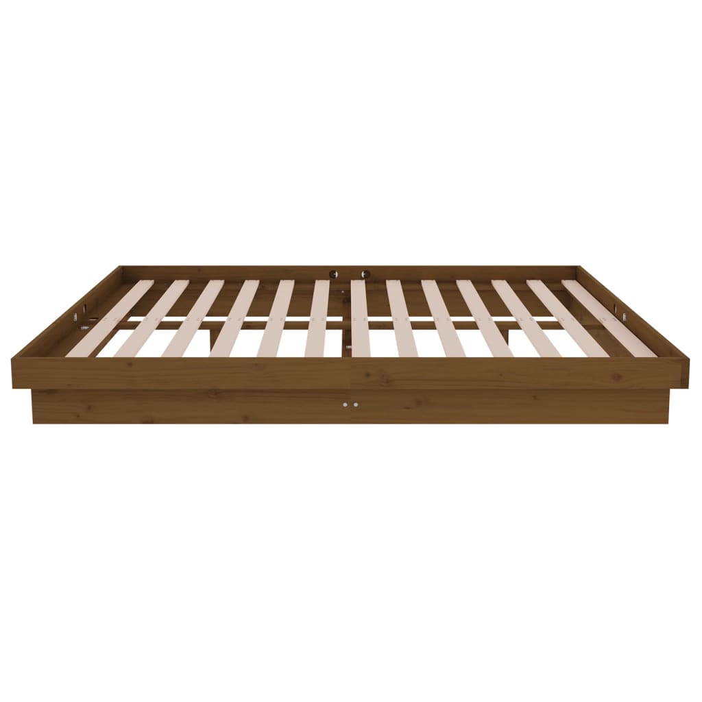 Massivholzbett Honigbraun 135x190 cm