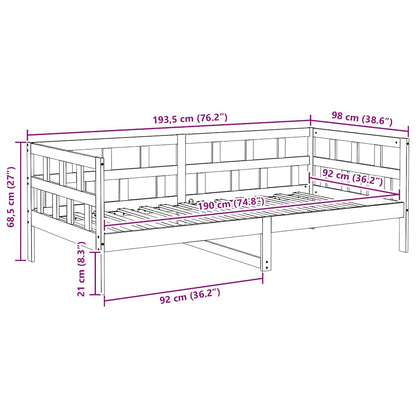 Tagesbett Weiß Massivholz Kiefer 90x190 cm
