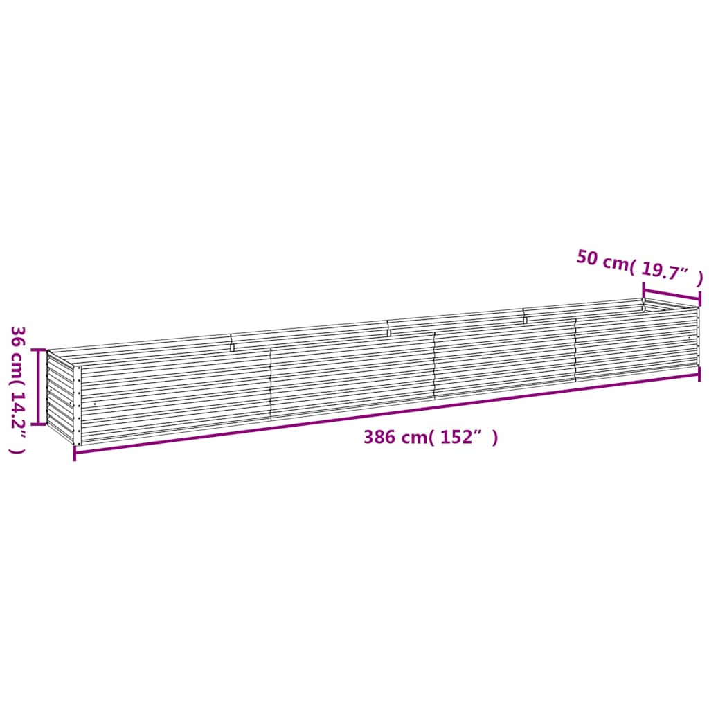 Garten-Hochbeet 386 x 50 x 36 cm Cortenstahl