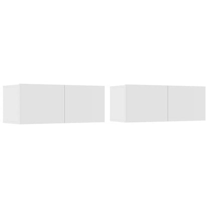 TV-Schränke 2 Stk. Weiß 80x30x30 cm Holzwerkstoff