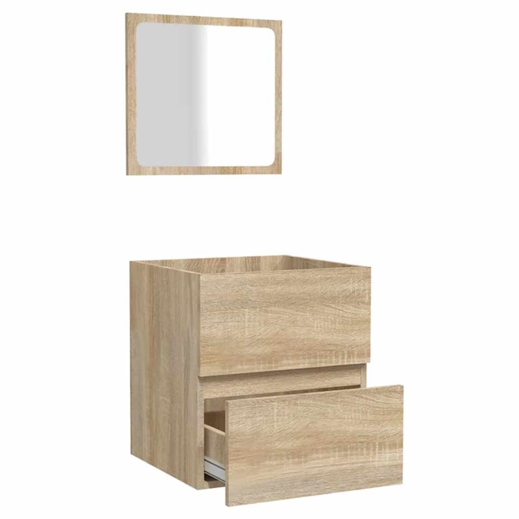Badschrank mit Spiegel Sonoma-Eiche Holzwerkstoff