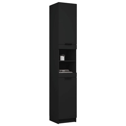 Badschrank Schwarz 32x34x188,5 cm Holzwerkstoff