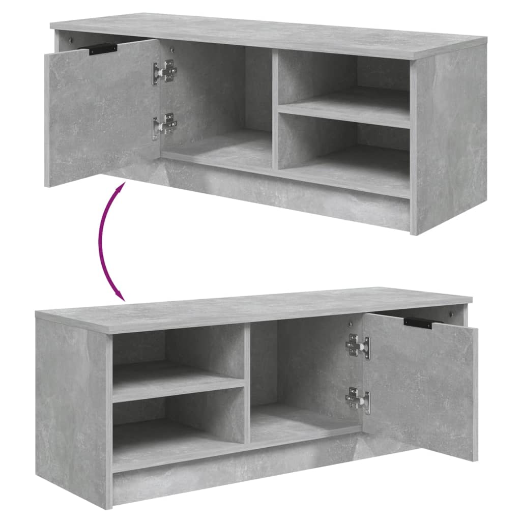 TV-Schrank Betongrau 102x35,5x36,5 cm Holzwerkstoff