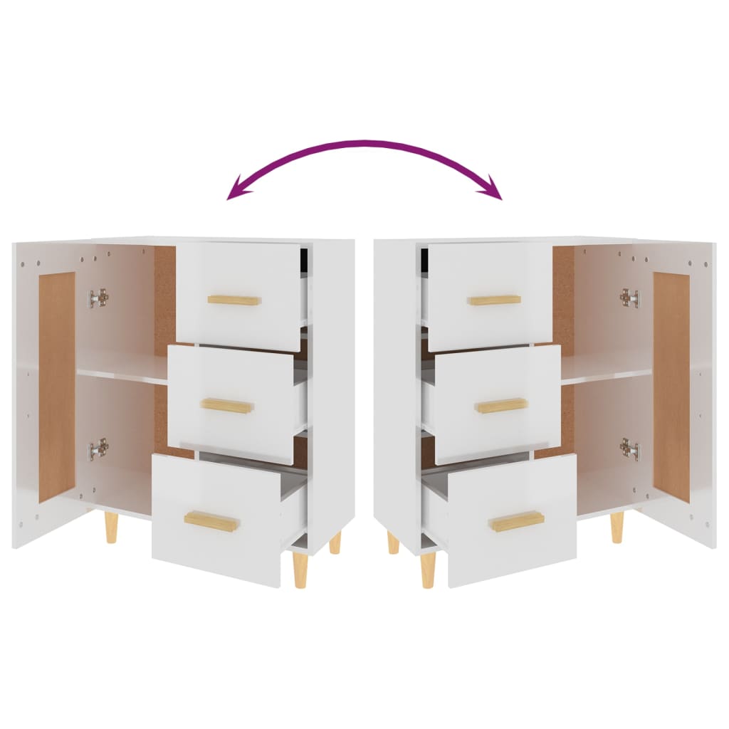 Sideboard Hochglanz-Weiß 69,5x34x90 cm Holzwerkstoff