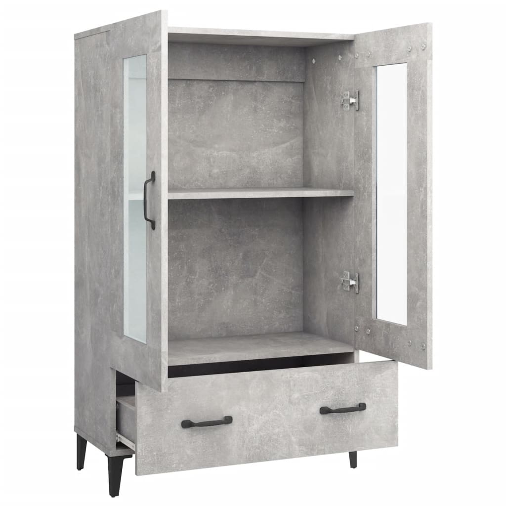 Highboard Betongrau 70x31x115 cm Holzwerkstoff