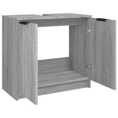 Badschrank Grau Sonoma 64,5x33,5x59 cm Holzwerkstoff