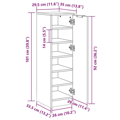 Schuhschrank Räuchereiche 30x35x100 cm Holzwerkstoff