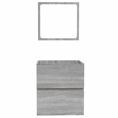 Badschrank mit Spiegel Grau Sonoma Holzwerkstoff