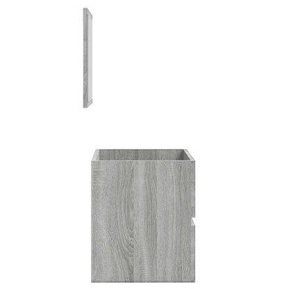 Badschrank mit Spiegel Grau Sonoma Holzwerkstoff