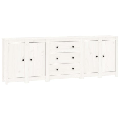 Sideboard Weiß 230x35x80 cm Massivholz Kiefer