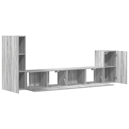 4-tlg. TV-Schrank-Set Grau Sonoma Holzwerkstoff