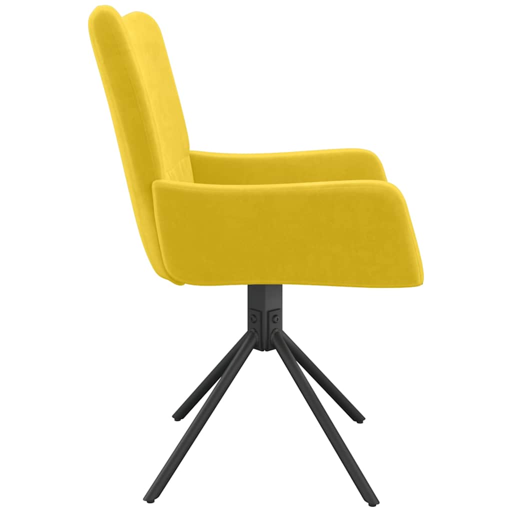 Esszimmerstühle 2 Stk. Drehbar Gelb Samt