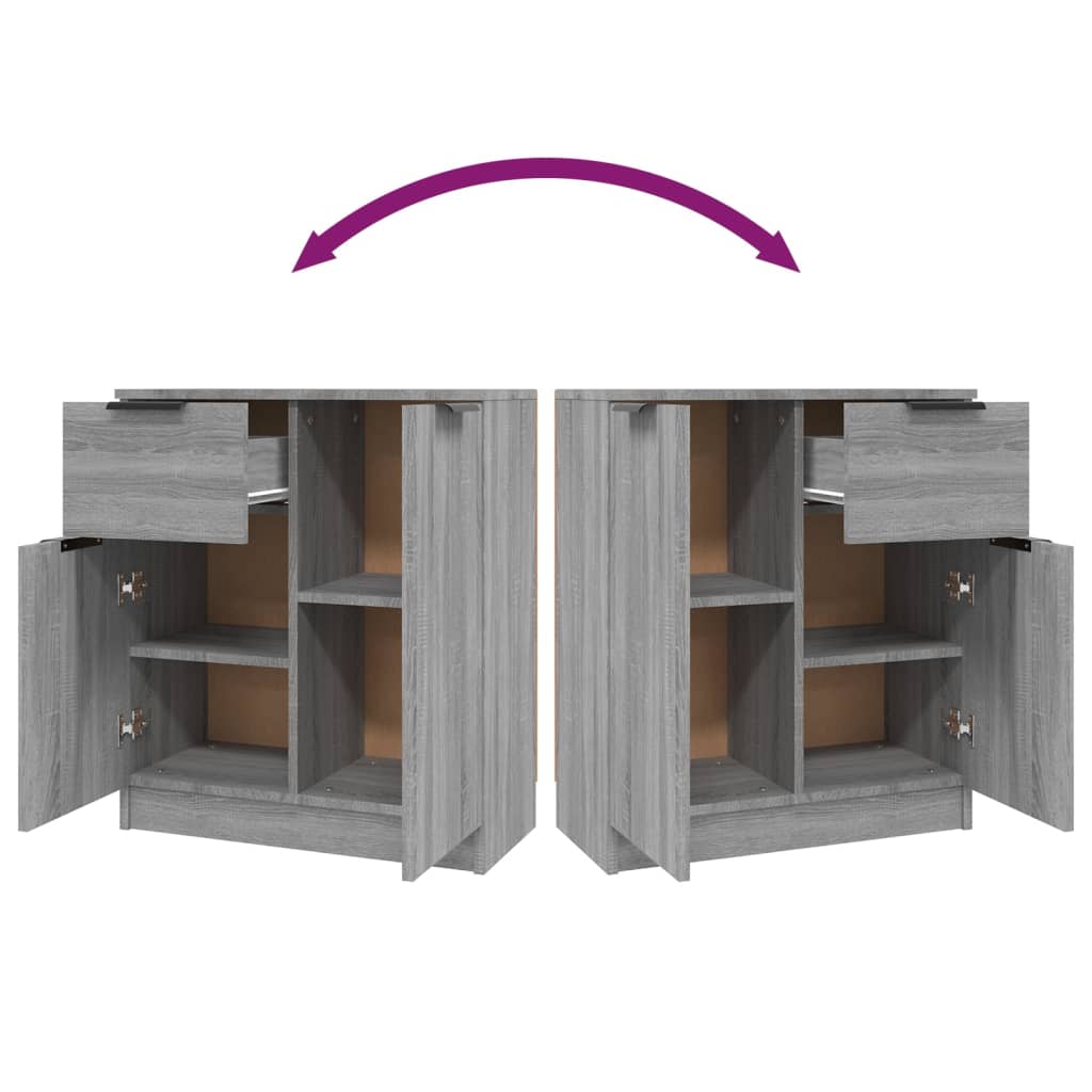 Sideboards 2 Stk. Grau Sonoma 60x30x70 cm Holzwerkstoff