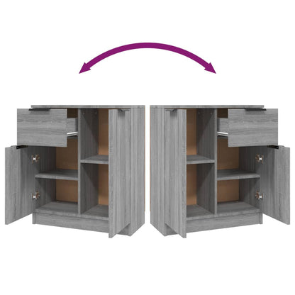 Sideboards 2 Stk. Grau Sonoma 60x30x70 cm Holzwerkstoff