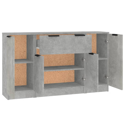 Sideboards 3 Stk. Betongrau Holzwerkstoff