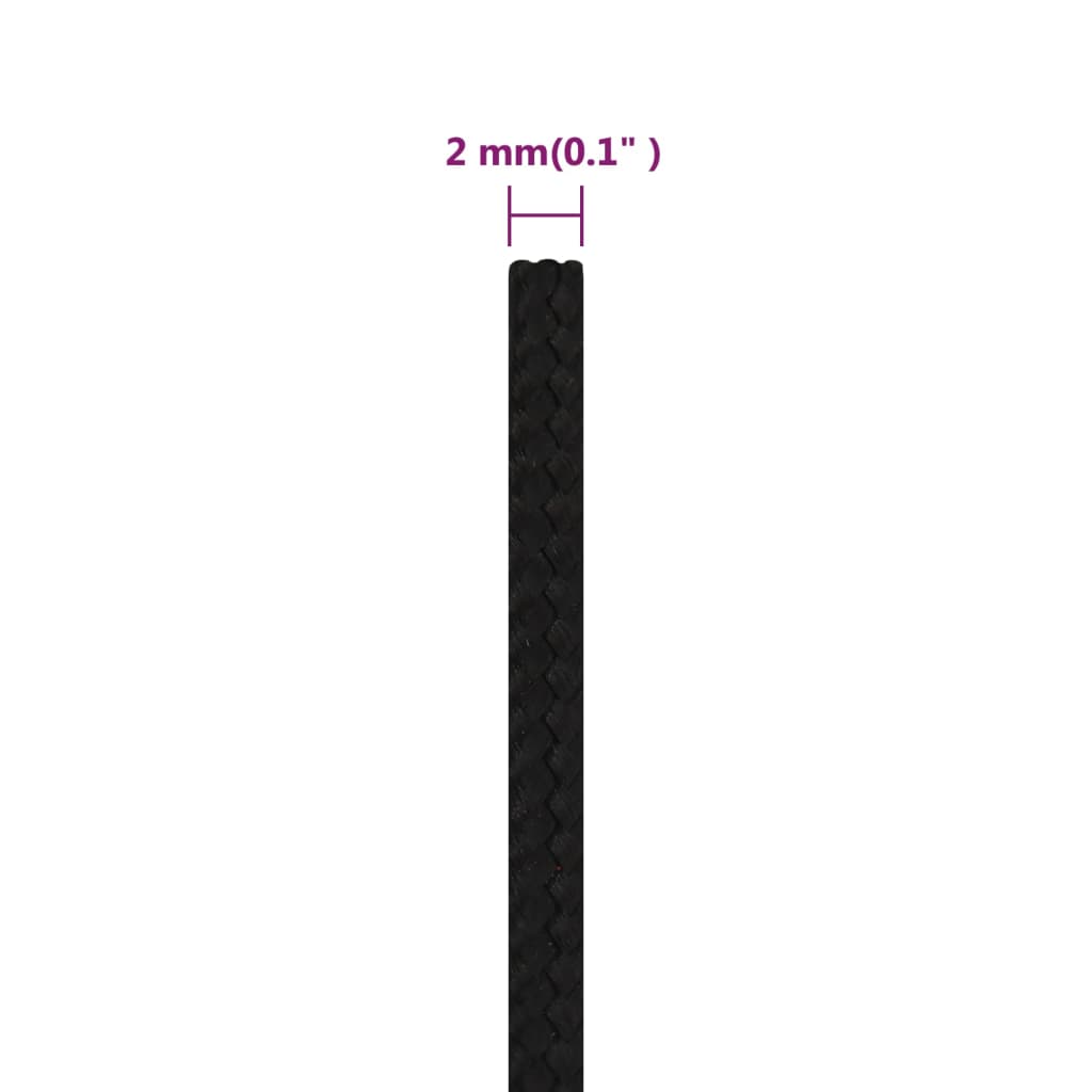 Arbeitsseil Schwarz 2 mm 250 m Polyester