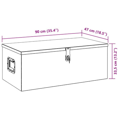 Aufbewahrungsbox Schwarz 90x47x33,5 cm Aluminium