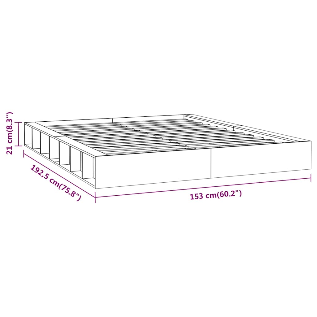 Massivholzbett Weiß 135x190 cm
